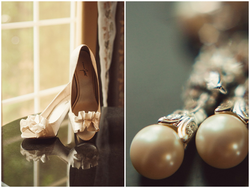wedding shoes and earring details